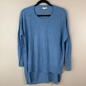Eileen Fisher blue oversized linen long sleeve sweater sz xs